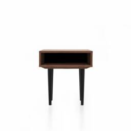 Nightstand With Open Shelf in Mid-Century Modern Style Made Of Solid Walnut, Bedside Table Livlo O-P05 - thumbnail 2