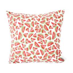 Cushion Cover 40 X cm, Exotic Fabric Printed With Watermelons, Red & Green, Interior Decoration, Exotic, Tropical, Fruits, Summer - thumbnail 2