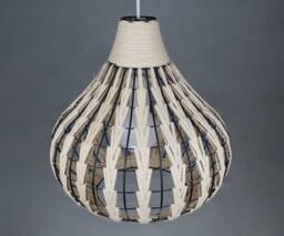 Handwoven Rattan Pendant Light, Rustic Decor Lighting, Ceiling Light Fixture, Lampshade Diameter 13