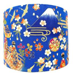 Geisha Lampshade Blue Oriental Light Shade For Table/Ceiling Lamps - thumbnail 4