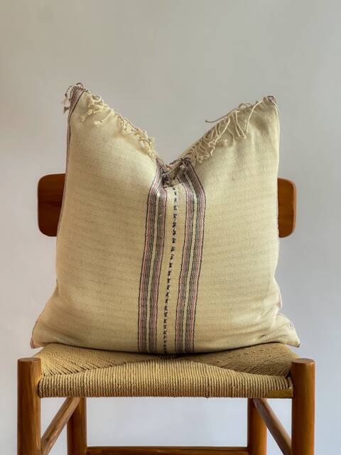 Hand Woven Natural Fiber Pillow Cover - image 1