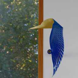 Kingfisher Metal Wall Art, 3D Origami Bird Decor, Housewarming Gift - thumbnail 3