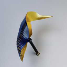 Kingfisher Metal Wall Art, 3D Origami Bird Decor, Housewarming Gift - thumbnail 2