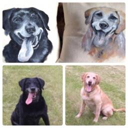 Custom Painted Pillow Of Your Pet, Image From Photo, Personalized Unique Gift, Pet Loss Memorial, Portrait - thumbnail 2