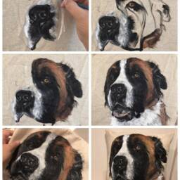Custom Painted Pillow Of Your Pet, Image From Photo, Personalized Unique Gift, Pet Loss Memorial, Portrait - thumbnail 3