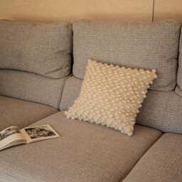 Handwoven Organic Wool Pillow Cover Rustic Linen Cushion - 18'' X 18'' - thumbnail 4
