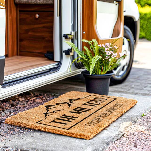 Custom Camping Doormat - Explore More Worry Less Personalized Family Name Mat Travel Gift Adventure Time Camper Decor - image 1