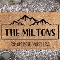Custom Camping Doormat - Explore More Worry Less Personalized Family Name Mat Travel Gift Adventure Time Camper Decor - thumbnail 3