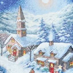 Personalised Christmas Stocking With Embroidered Village Finished Sleigh Ride At Dusk Stocking - thumbnail 3