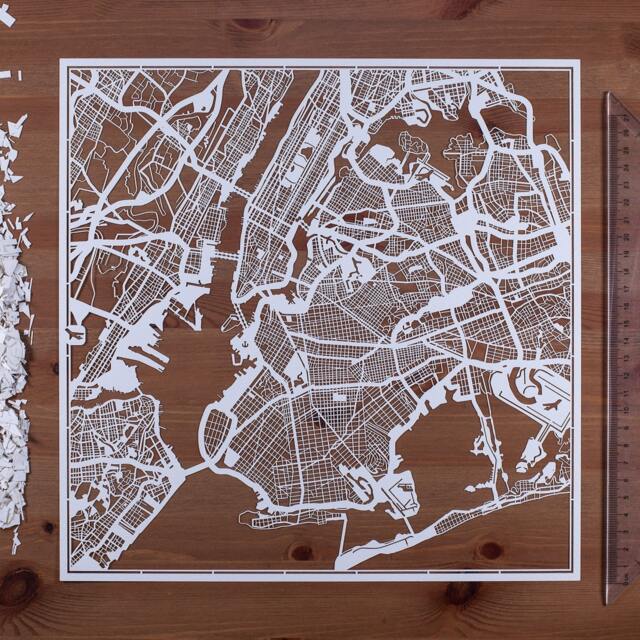 Paper Cut Map New York, 12??12 In. Art Ideal Gifts - image 1