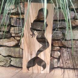 Mermaid Laser Cut Wood Wall Art - Beach Housewarming Gift Seaside Decor Craft Project 19x8 Silhouette Personalized - thumbnail 3