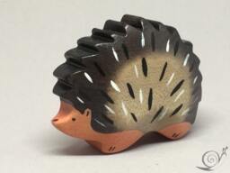 Toy Hedgehog Wooden Black Pink Mother Size 6, 5 X 5, 0 2, 5 cm - Bxhxs Ca. 30, 0 Gr