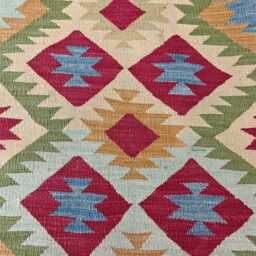 Afghan Kilim Runner Rug Handmade Wool Hallway Carpet, Farmhouse Style - 15.3x2.6 Ft - thumbnail 4