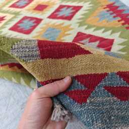 Afghan Kilim Runner Rug Handmade Wool Hallway Carpet, Farmhouse Style - 15.3x2.6 Ft - thumbnail 3