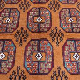 4'10x6'7 Yellowish Afghan Akhcha Handmade Rug, High Pile Rug Turkmen Bokhara Area Rug, Livingroom Tribal Bedroom Office Rug - thumbnail 3