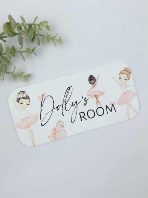 Personalised Ballerina Bedroom Door Sign, Name Room Dance Theme, Baby Nursery D??cor, Kids Wall Hanging, Ballet Plaque, Girls Pink - image 1