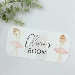 Personalised Ballerina Bedroom Door Sign, Name Room Dance Theme, Baby Nursery D??cor, Kids Wall Hanging, Ballet Plaque, Girls Pink - thumbnail 2