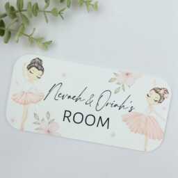 Personalised Ballerina Bedroom Door Sign, Name Room Dance Theme, Baby Nursery D??cor, Kids Wall Hanging, Ballet Plaque, Girls Pink - thumbnail 3