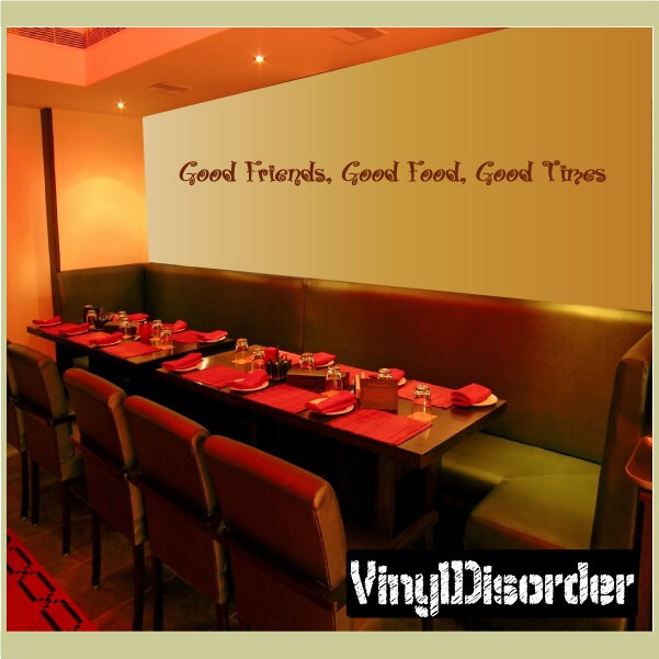 Good Friends, Food, Good Times - Vinyl Wall Decal Quotes Sticker Kitchenquotes01Et - image 1