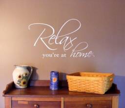 Relax Wall Decal, You're At Home, Vinyl Wall Words, Calm Home Decor, Entry Way Decal - thumbnail 1