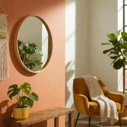 Round Solid Wood Wall Mirror, Walnut Or Oak Frame, Bathroom & Hallway Mirror - thumbnail 2