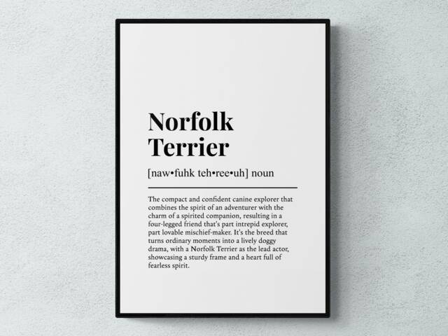 Norfolk Terrier Funny Definition Dog Wall Art Print - image 1