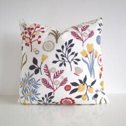 Scandi Floral Cushion Cover, Multicoloured Modern Pillowcase - thumbnail 3