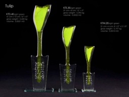 Flower Tulip Size 41cm X 13cm Hand Crafted Made From Glass - thumbnail 1