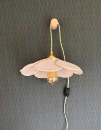 7-Petal Linen & Rattan Flower Lamp - Chandelier Wall Light Handcrafted