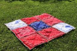 Vintage Bandana Rag Quilt Upcycled Cotton Throw - 55 X 55 - thumbnail 1