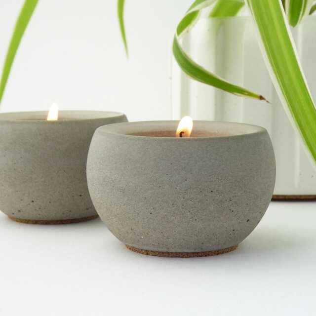 Handmade Round Concrete Tealight Holder Minimalist Candle Holder, Modern Scandi Home Decor - image 1