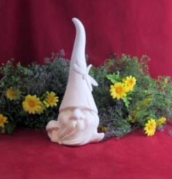 Ceramic Ready To Paint Nature Garden Gnome - 13.5 Inches, Lawn Or Garden Gnome, Outdoor Indoor