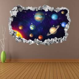 Planets Space Solar System Wall Sticker Mural Decal Print Art Astronomy Stars Kp13 - thumbnail 1