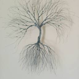 Custom-Silver Wire Wall Art Tree Of Life-Wall Decoration-Decorative -Wire Art-Wall Decoration-Home Decor-Art Deco - Home - thumbnail 2