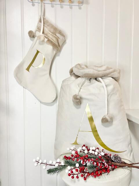 Personalised Luxury Velvet Christmas Sack & Stocking Set, Present Sack, Stocking, Decoration, Gift For Her - image 1
