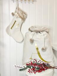 Personalised Luxury Velvet Christmas Sack & Stocking Set, Present Sack, Stocking, Decoration, Gift For Her - thumbnail 1