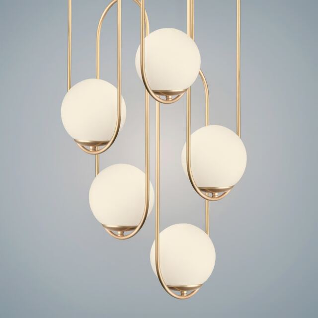 Stairwell Lighting, Chandelier Lighting, Stairway Chandelier, Blown Glass Pendant Light, Staircase Light, Modern Globe Chandelier, Long Chandelier - image 1