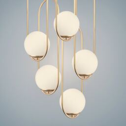 Stairwell Lighting, Chandelier Lighting, Stairway Chandelier, Blown Glass Pendant Light, Staircase Light, Modern Globe Chandelier, Long Chandelier - thumbnail 1