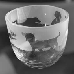 Dachshund Candleholder - Crystal Glass Candleholder With Dachshund Frieze Design - Perfect For Ball Or Pillar Candle - thumbnail 2