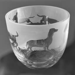 Dachshund Candleholder - Crystal Glass Candleholder With Dachshund Frieze Design - Perfect For Ball Or Pillar Candle