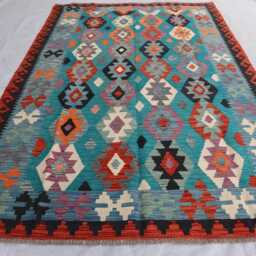 6x8 Ft New Afghan Chubi Kilim Rug, Flatweave Maimana Tribal Turkmen Oriental Rug, Vintage Rug For Bedroom, Living Room Carpet - thumbnail 2