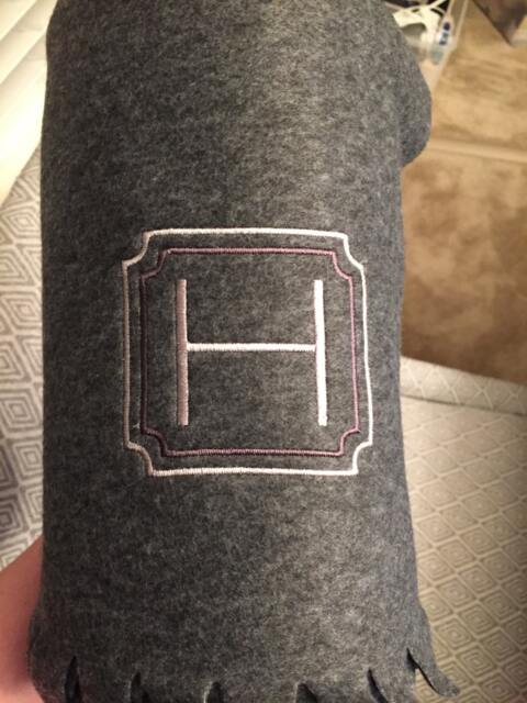 Initial Monogram Fleece Throw - image 1
