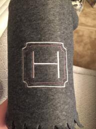 Initial Monogram Fleece Throw - thumbnail 1