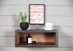 Black End Walnut Floating Nightstand/Entryway Console - thumbnail 1