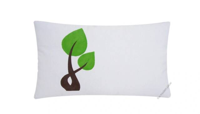 Green & White Primavera Leaf Decorative Throw Pillow Cover/Case Cushion 12x20 - image 1