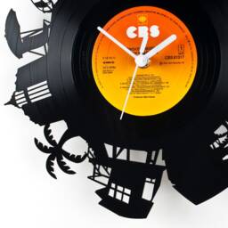 Wall Clock - Vinyl Record Reuse Recycling Sustainable Design Wall Decoration- Miami - thumbnail 2