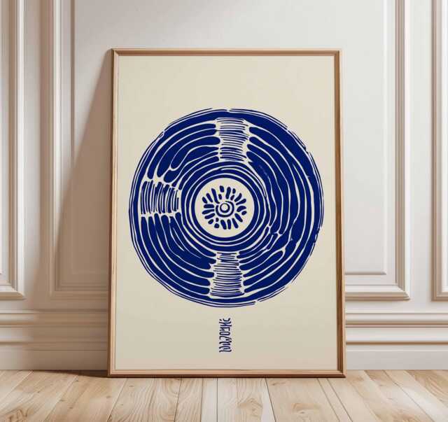 Vinyl Poster, Record Player Wall Art Print, Music Studio Decor, Lover Gift, Retro Print - image 1