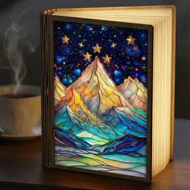 Cozy Glow Library Booknook, Wooden Book Nook Lamp, Fantasy Bookshelf Insert, Unique Decor, Gift For Lovers - image 1