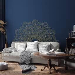 Half Mandala Wall Decal Boho Zen Vinyl Sticker, Yoga Studio Art Lw67 - thumbnail 3