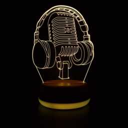 Headphones & Microphone Led Night Light, Music Gift, Singer Lights, Bedroom Light - thumbnail 1